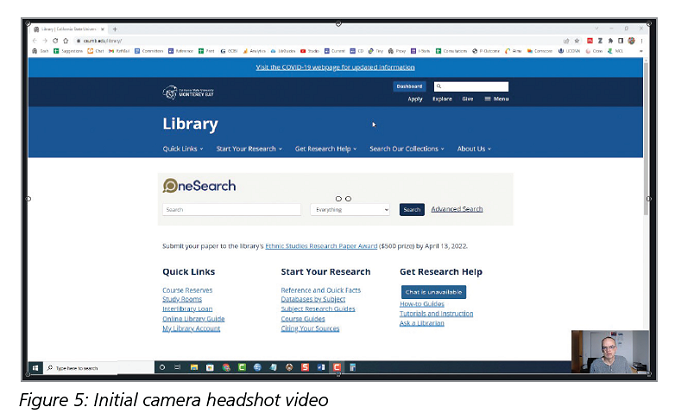 Figure 5: Initial camera headshot video