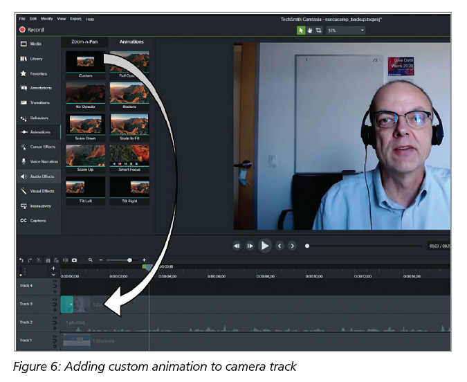 Figure 6: Adding custom animation to camera track