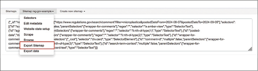 Export Sitemap