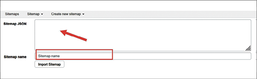 Importing a Sitemap (continued)