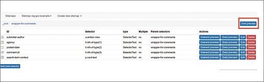 Click Data preview to check that the data is being scraped correctly.