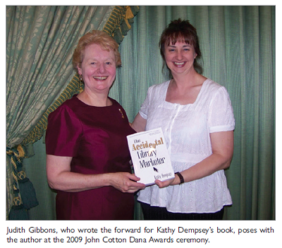 Judith Gibbosns, who wrote the forward for Kathy Dempseys book, poses with the author at the 2009 John Cotton Dana Awards ceremony.